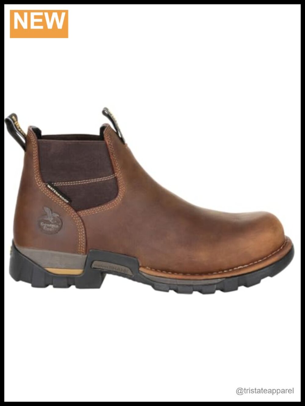 Waterproof Leather Chelsea Work Boots Steel Toe Pull-On